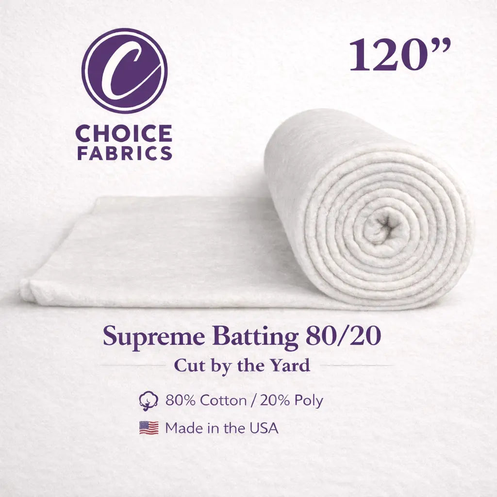 Choice Supreme Batting 80/20 - 120" Wide - By the Yard The Fabric Company