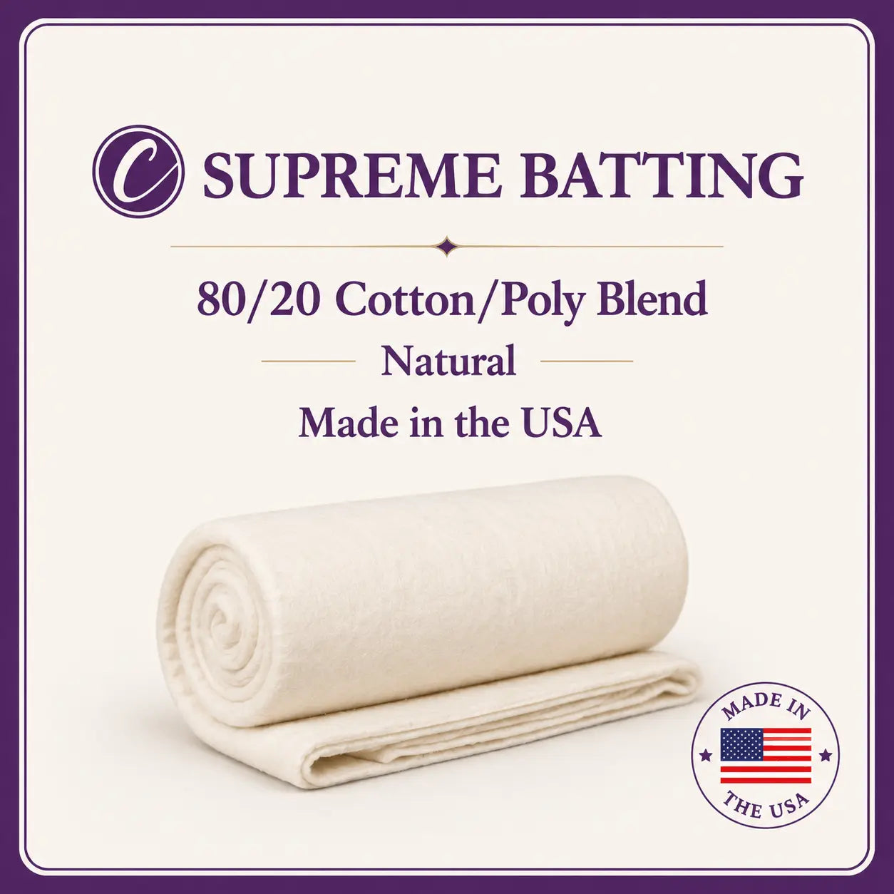 Choice Supreme Batting 80/20 - 120" Wide - By the Yard The Fabric Company