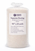 Choice Supreme Batting - 80/20 Cotton/Poly Blend - 15 Yard Roll (93" x 15yds) The Fabric Company