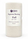 Choice Supreme Batting - 80/20 Cotton/Poly Blend - Full (81" x 96") The Fabric Company