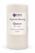 Choice Supreme Batting - 80/20 Cotton/Poly Blend - Queen (93" x 108") The Fabric Company