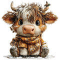 Christmas Highland Cow Fabric Panel 35