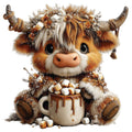 Christmas Highland Cow Fabric Panel 7
