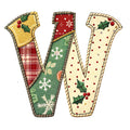 Christmas Patchwork Alphabet Fabric Panel 26