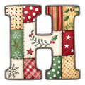 Christmas Patchwork Alphabet Fabric Panel 34