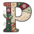 Christmas Patchwork Alphabet Fabric Panel 6