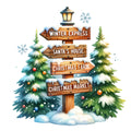 Christmas Signpost Fabric Panel 10