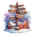 Christmas Signpost Fabric Panel 12