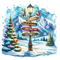 Christmas Signpost Fabric Panel 6