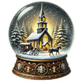Christmas Snow Globes Fabric Panel 15