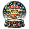 Christmas Snow Globes Fabric Panel 17