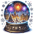 Christmas Snow Globes Fabric Panel 18