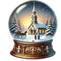 Christmas Snow Globes Fabric Panel 24
