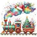 Christmas Spirit Trains Fabric Panel 13