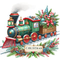 Christmas Spirit Trains Fabric Panel 14