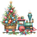 Christmas Spirit Trains Fabric Panel 9