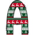 Christmas Sweaters Letter A Fabric Panel