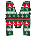 Christmas Sweaters Letter M Fabric Panel