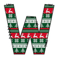 Christmas Sweaters Letter W Fabric Panel