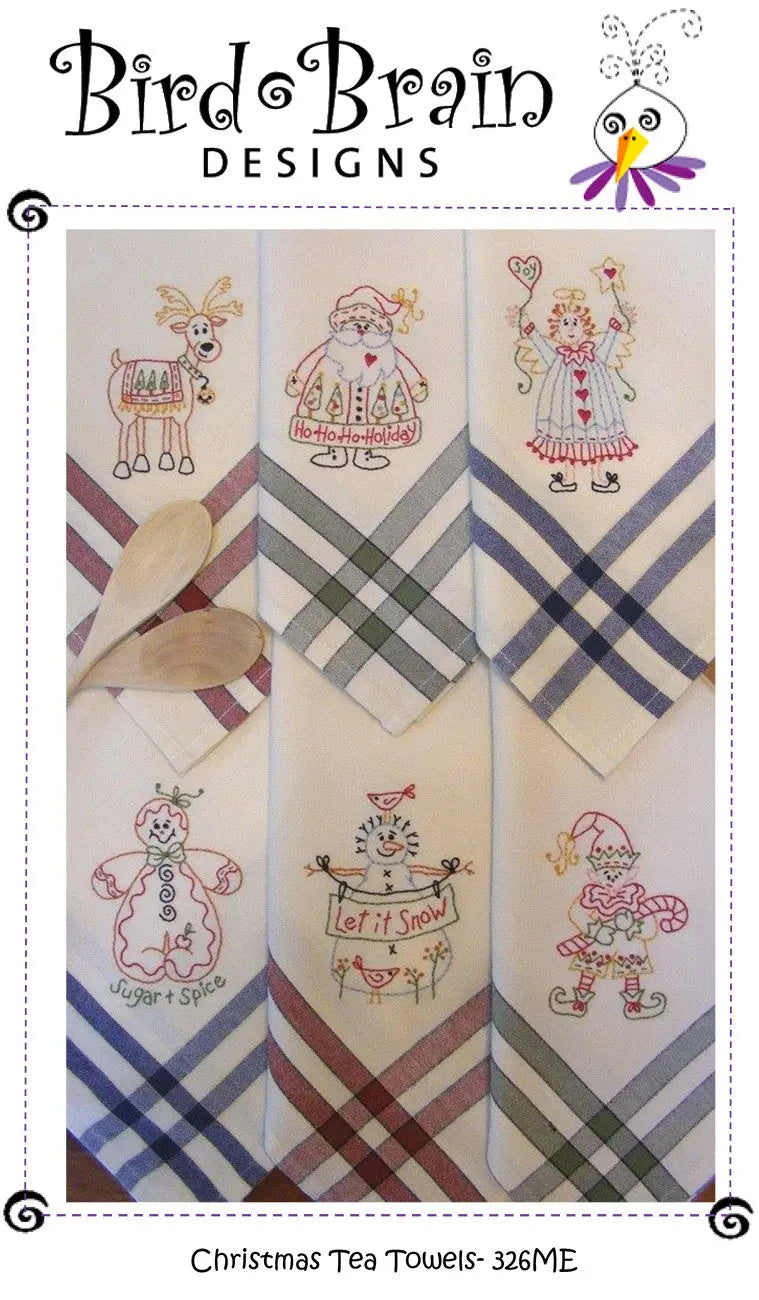 Christmas Tea Towels Machine Embroidery