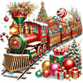 Christmas Toys Fabric Panel 46