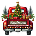 Christmas Trucks Fabric Panel 6