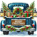 Christmas Trucks Fabric Panel 9