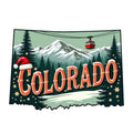 Christmas US States Fabric Panel 45