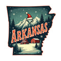 Christmas US States Fabric Panel 47