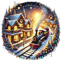 Christmas Villages Fabric Panel 10