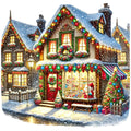 Christmas Villages Fabric Panel 48