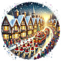 Christmas Villages Fabric Panel 6