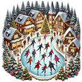 Christmas Villages Fabric Panel 84