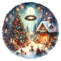 Christmas Winter Scene 20 Fabric Panel