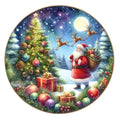 Christmas Winter Scene 4 Fabric Panel