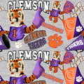 Clemson Tigers - Mascot 44"/45" Fabric per yard