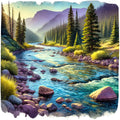 Colorado Rocky Mountains Fabric Panel 19