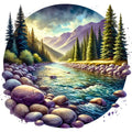 Colorado Rocky Mountains Fabric Panel 4