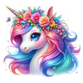 Colorful Magical Unicorn Fabric Panel 17