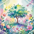 Colorful Woodland Fabric Panel 10