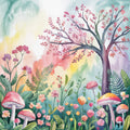 Colorful Woodland Fabric Panel 2
