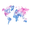 Colorful World Map Fabric Panel 14