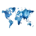 Colorful World Map Fabric Panel 9