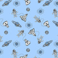 Comfy Flannel - Astronauts and Spaceships 44"/45" Cotton Flannel Fabric per yard
