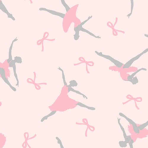 Comfy Flannel - Ballerinas & Bows 44"/45" Cotton Flannel Fabric per yard