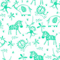 Comfy Flannel - Jungle Animals - White 44"/45" Cotton Flannel Fabric per yard