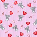 Comfy Flannel - Mouse & Hearts 44"/45" Cotton Flannel Fabric per yard