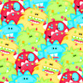 Comfy Flannel - Packed Monsters 44"/45" Cotton Flannel Fabric per yard