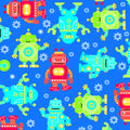 Comfy Flannel - Robots 44"/45" Cotton Flannel Fabric per yard