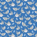 Comfy Flannel - Smiling Sharks 44"/45" Cotton Flannel Fabric per yard